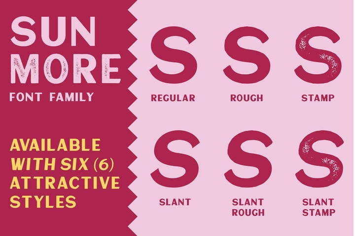 Пример шрифта Sunmore Slant Rough